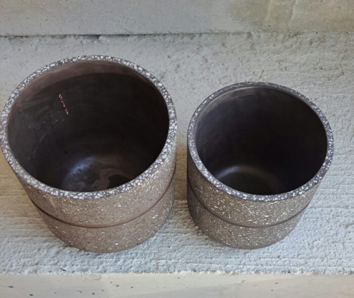 Blumentopf, d18xh18cm, Keramik, braun – Bild 2
